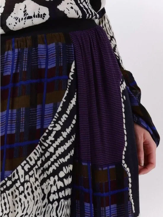 Mes Demoiselles Paris Blue, Purple & Black Wide-Leg Palazzo Pants - Picture 7 of 11